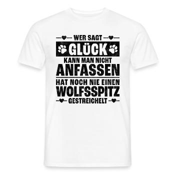 Wolfsspitz Schutzengel deutscher Spitz Spruch - Männer T-Shirt - Weiß - Vorne - AI Model Male 178 dark (178cm)