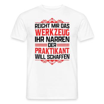 Praktikant reicht mir das Werkzeug Praktikum - Männer T-Shirt - Weiß - Vorne - AI Model Male 178 dark (178cm)
