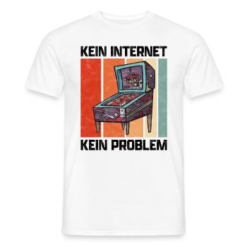 Pinball kein Internet lustiger Flipperautomat - Männer T-Shirt - Weiß - Vorne - AI Model Male 178 dark (178cm)
