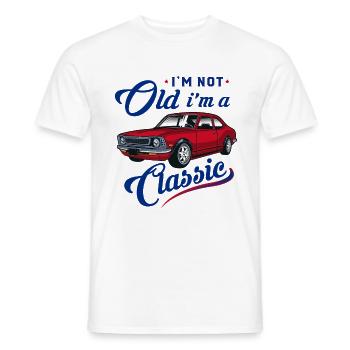 In the not old in the a classic - Men's T-Shirt - white - Front - AI Model Male 178 dark (178cm)