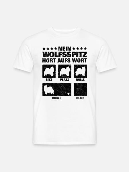 Wolfsspitz Zuhause ist deutscher Spitz Spruch - Männer T-Shirt - Weiß