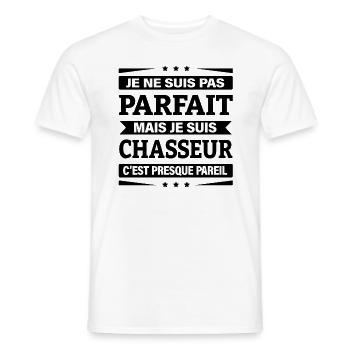 JE SUIS CHASSEUR - T-shirt homme - blanc - Devant - AI Model Male 178 dark (178cm)