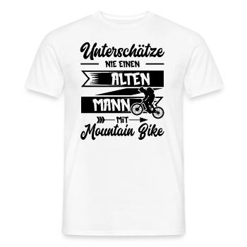 Downhill Alter Mann MTB Fahrrad Mountainbike - Männer T-Shirt - Weiß - Vorne - AI Model Male 178 dark (178cm)