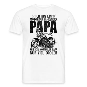Motorrad Papa Biker Vater Geschenk - Männer T-Shirt - Weiß - Vorne - AI Model Male 178 dark (178cm)