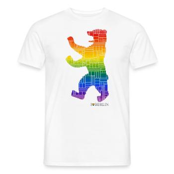 Berliner Bär - I Love Berlin - Pride Edition - Men's T-Shirt - white - Front - AI Model Male 178 dark (178cm)