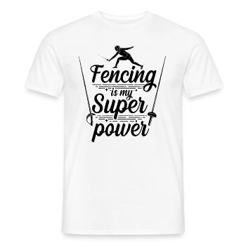 Fechten Ist Meine Superkraft Fechter Fechtsport - Männer T-Shirt - Weiß - Vorne - AI Model Male 178 dark (178cm)