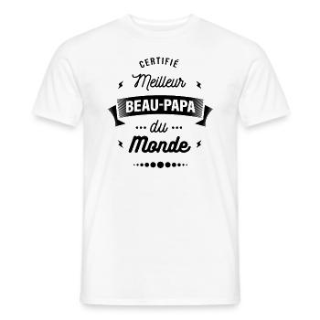 CERTIFIÉ MEILLEUR BEAU PAPA DU MONDE - T-shirt homme - blanc - Devant - AI Model Male 178 dark (178cm)