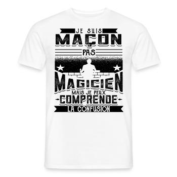 Maçon Maçonnerie Drôle - T-shirt homme - blanc - Devant - AI Model Male 178 dark (178cm)