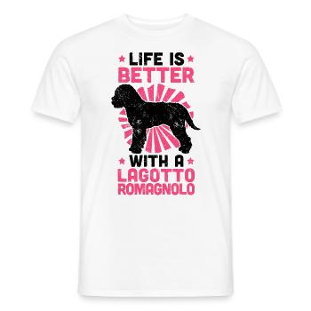 Life is better with Lagotto Romagnolo gift - Men's T-Shirt - white - Front - AI Model Male 178 dark (178cm)
