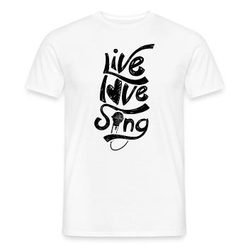 Vivre Amour Chanteur Chanteur Karaoke Chanter Chant - T-shirt homme - blanc - Devant - AI Model Male 178 dark (178cm)