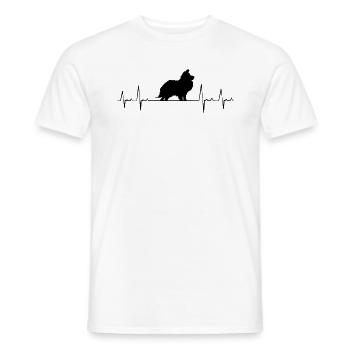 Shetland Sheepdog Herzschlag Sheltie Geschenk - Männer T-Shirt - Weiß - Vorne - AI Model Male 178 dark (178cm)