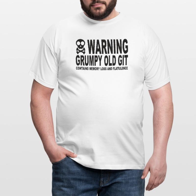 Warning Grumpy Old Git T-shirt Homme