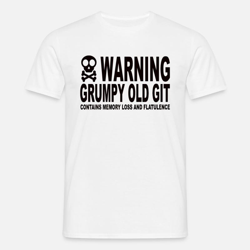 Warning Grumpy Old Git - T-shirt Homme - blanc