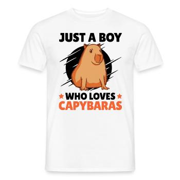 Junge der Capybaras liebt Wasserschwein Spruch - Männer T-Shirt - Weiß - Vorne - AI Model Male 178 dark (178cm)