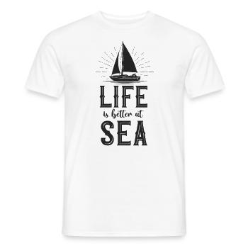 Sailing Life Is Better At Sea - T-shirt homme - blanc - Devant - AI Model Male 178 dark (178cm)