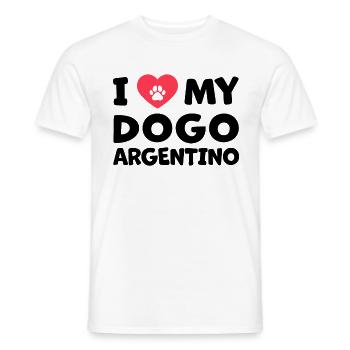 I love my Dogo Argentino Mastiff saying - Men's T-Shirt - white - Front - AI Model Male 178 dark (178cm)
