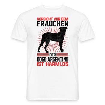 Dogo Argentino Frauchen Dogge Besitzerin Spruch - Männer T-Shirt - Weiß - Vorne - AI Model Male 178 dark (178cm)