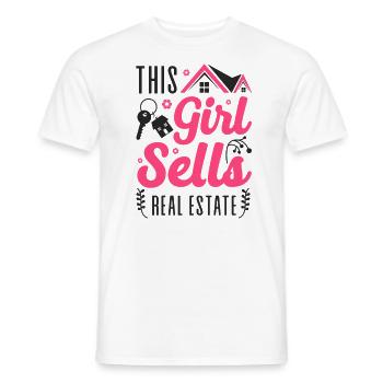 Realtor This Girl Sells Real - Männer T-Shirt - Weiß - Vorne - AI Model Male 178 dark (178cm)