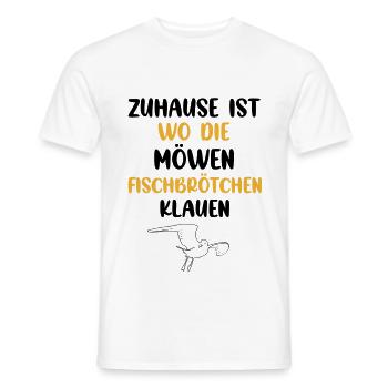 Hamburg Eimsbüttel Fischbrötchen Möwe - Männer T-Shirt - Weiß - Vorne - AI Model Male 178 dark (178cm)