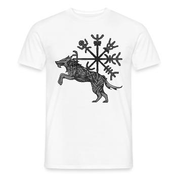 Viking Wolf Celtique Noeud Runes Boussole - T-shirt homme - blanc - Devant - AI Model Male 178 dark (178cm)