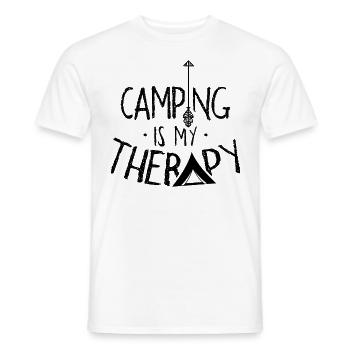 Campen Ist Meine Therapie Camperin Camping Camper - Männer T-Shirt - Weiß - Vorne - AI Model Male 178 dark (178cm)