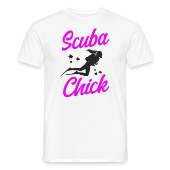 Diving Diver Girl Scuba Chick - Männer T-Shirt - Weiß - Vorne - AI Model Male 178 dark (178cm)