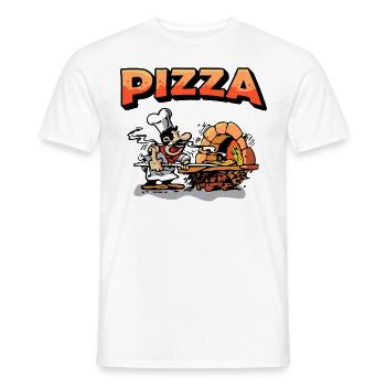 Lustiges Pizzabäcker Geschenk & Geschenkidee - Männer T-Shirt - Weiß - Vorne - AI Model Male 178 dark (178cm)