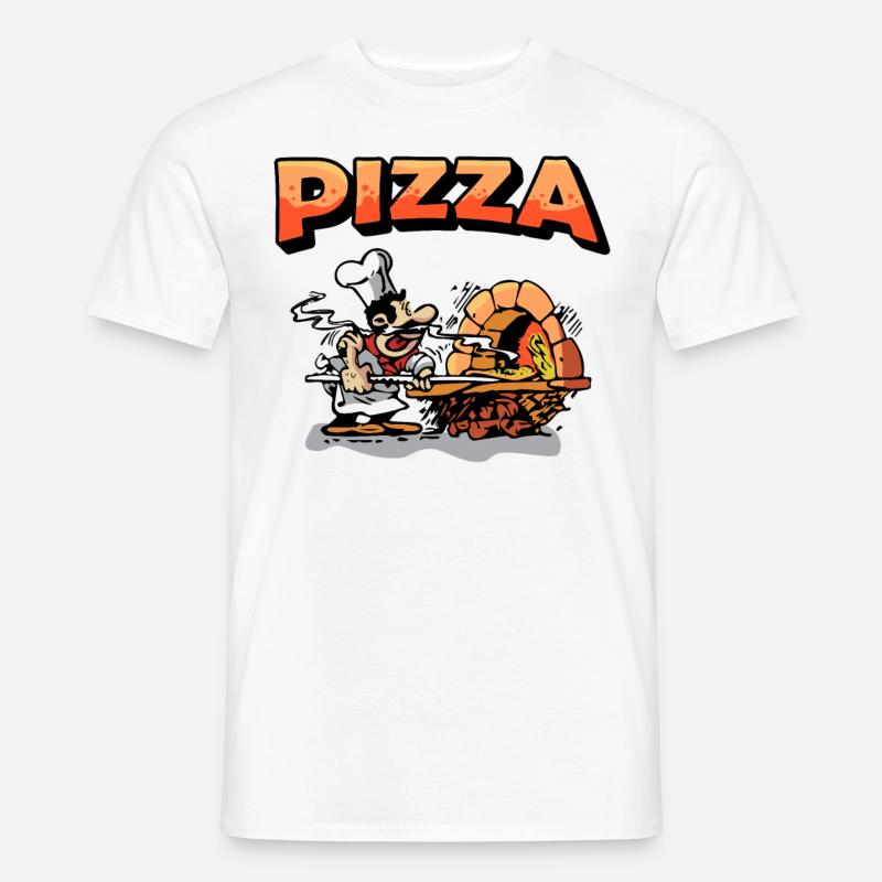 Lustiges Pizzabäcker Geschenk & Geschenkidee - Männer T-Shirt - Weiß
