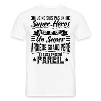 Arrière-grand-père Humour - T-shirt homme - blanc - Devant - AI Model Male 178 dark (178cm)