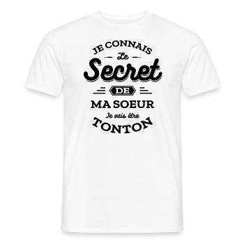 FUTUR TONTON - JE VAIS ETRE TONTON - T-shirt homme - blanc - Devant - AI Model Male 178 dark (178cm)