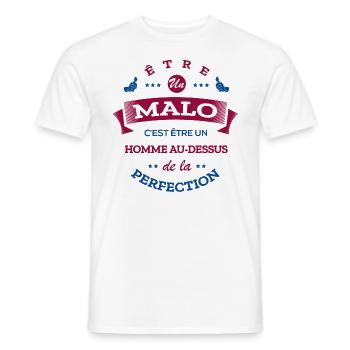 MALO PARFAIT - NOM MALO - T-shirt homme - blanc - Devant - AI Model Male 178 dark (178cm)