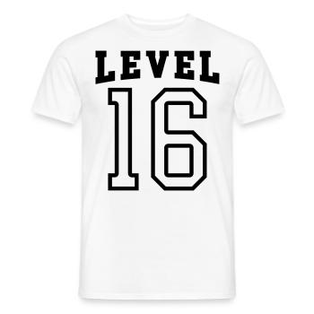 Niveau 16 anniversaire - T-shirt homme - blanc - Devant - AI Model Male 178 dark (178cm)