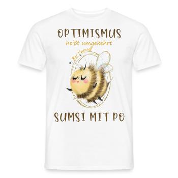 Biene Optimismus Sumsi mit Po - Männer T-Shirt - Weiß - Vorne - AI Model Male 178 dark (178cm)