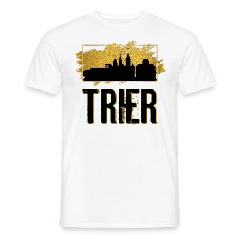 Trier Germany City Skyline Home Love Gold - Men's T-Shirt - white - Front - AI Model Male 178 dark (178cm)