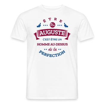 AUGUSTE PARFAIT - NOM AUGUSTE - T-shirt homme - blanc - Devant - AI Model Male 178 dark (178cm)