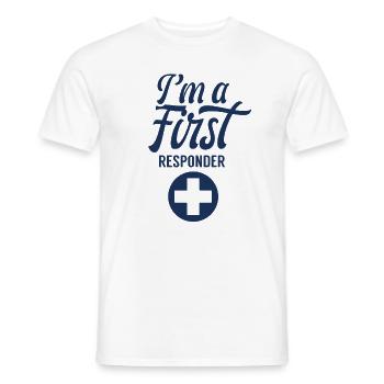 Ich bin ein Ersthelfer Notfallhelfer Erste Hilfe - Männer T-Shirt - Weiß - Vorne - AI Model Male 178 dark (178cm)