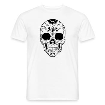 Mexican Skull - Men's T-Shirt - white - Front - AI Model Male 178 dark (178cm)