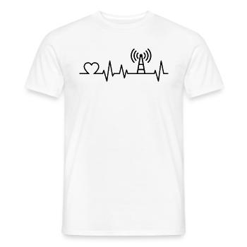 Amateurfunker Herzschlag Hobbyfunk Funkamateur - Männer T-Shirt - Weiß - Vorne - AI Model Male 178 dark (178cm)