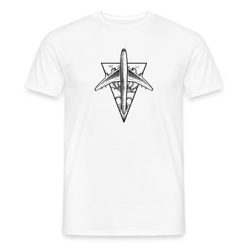 Avion projet dotwork tattoo - T-shirt homme - blanc - Devant - AI Model Male 178 dark (178cm)