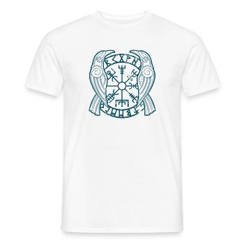 Hugin und Munin - Wikingerkrähen & Gemüse - Männer T-Shirt - Weiß - Vorne - AI Model Male 178 dark (178cm)