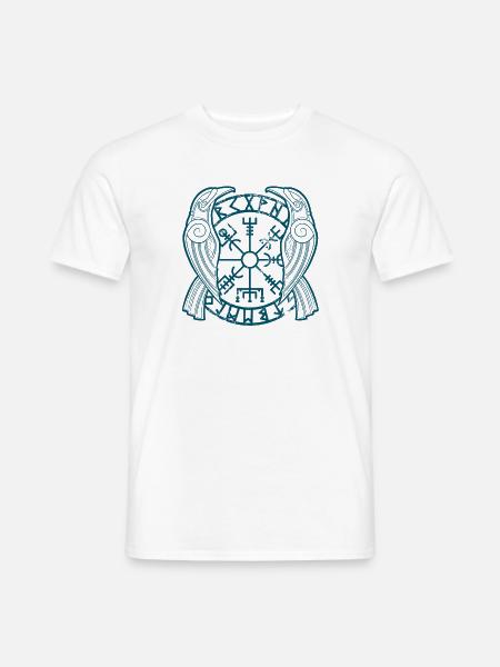 Hugin und Munin - Wikingerkrähen & Gemüse - Männer T-Shirt - Weiß