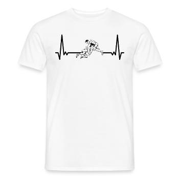 Herzschlag Ringen EKG Ringer Wrestling - Männer T-Shirt - Weiß - Vorne - AI Model Male 178 dark (178cm)