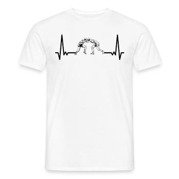 ECG Wrestling Heartbeat Lutteur Heartline Wrestling - T-shirt homme - blanc - Devant - AI Model Male 178 dark (178cm)
