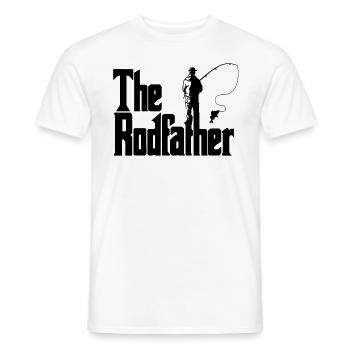 The Rodfather Fishing Angler Gift Fishing Rod - Men's T-Shirt - white - Front - AI Model Male 178 dark (178cm)