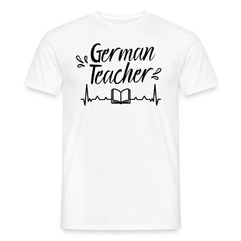 German teacher German German teacher - Men's T-Shirt - white - Front - AI Model Male 178 dark (178cm)