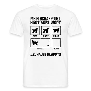 Schafpudel Hundetricks altdeutscher Hütepudel - Männer T-Shirt - Weiß - Vorne - AI Model Male 178 dark (178cm)