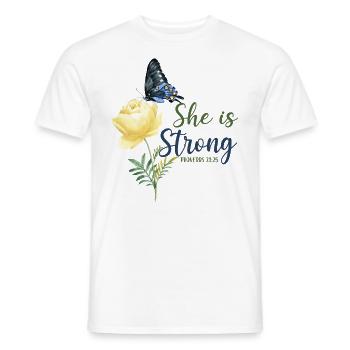 Christian Bible Verse Butterfly - Männer T-Shirt - Weiß - Vorne - AI Model Male 178 dark (178cm)