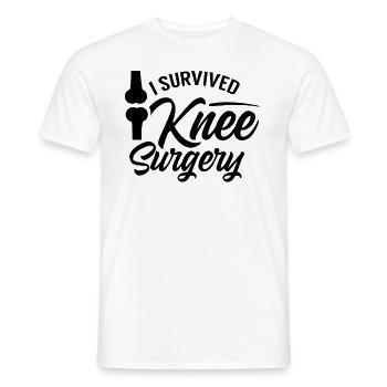 I survived knee surgery - Men's T-Shirt - white - Front - AI Model Male 178 dark (178cm)