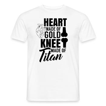 Heart Made of Gold Titanium Knee Surgery Knee Surgery - Men's T-Shirt - white - Front - AI Model Male 178 dark (178cm)