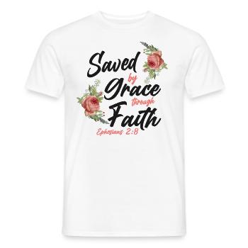 Christian Bible Verse Quote Rose - Männer T-Shirt - Weiß - Vorne - AI Model Male 178 dark (178cm)